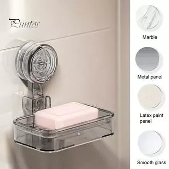 Держатель для мыльницы на присоске для ванной комнаты, прочный, несущий, простой в установке, съемный, самоосушающийся держатель для мыла для душа чистый/серый