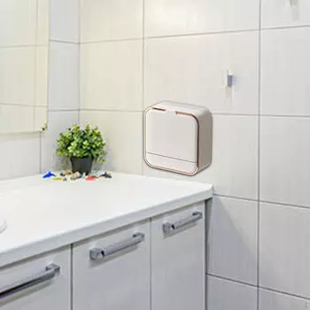 Держатель для мыльницы на стену для душа, самоосушающийся, водонепроницаемый, с поддоном для слива, пылезащитный ящик для хранения white