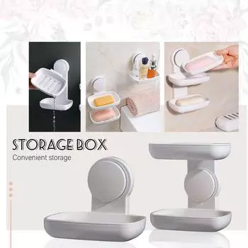 Держатель для мыла для душа, присоска для мыла для душа, двухслойный сверхмощный держатель для мыла, держатель для душа, водонепроницаемый One Size