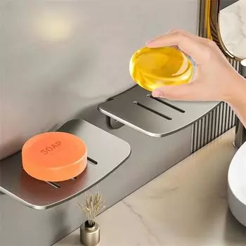 Держатель для мыла из алюминиевого сплава со сливом, настенный органайзер для мыльницы в ванной комнате, аксессуары, новая мыльница U-образной формы