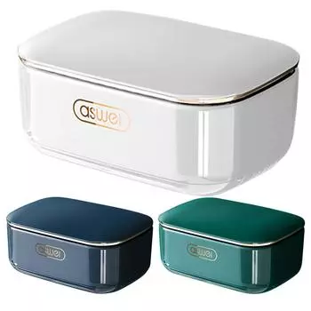 Держатель для мыла, контейнер для мыла со сливным поддоном и крышкой, чехол для мыла для душа, двухслойный пылезащитный чехол для ванной комнаты, кухонной раковины белый