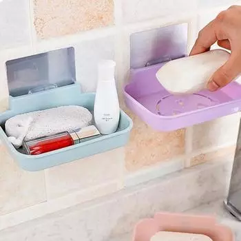 Держатель для мыла, полый, с улыбкой, утолщенный, ПП, самоклеящийся, настенный, самодренирующийся, держатель для мыла для ванной комнаты розовый