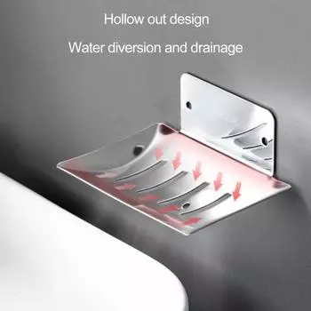 Держатель для мыла, простая установка, мыльница из нержавеющей стали, быстросохнущий настенный держатель для губки для домашней ванной комнаты серебряный