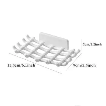 Держатель для мыла, тарелки для душа в ванной, ящик для хранения со сливом, настенная самоклеящаяся полка, мыльница для настенного душа чёрный