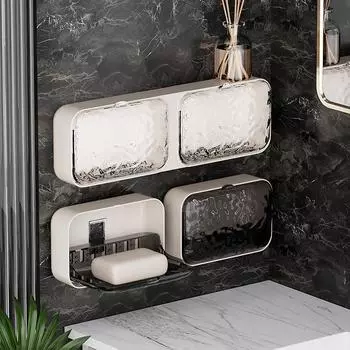 Держатель для мыла в ванной комнате, настенный держатель для мыла, органайзер, мыльница с двойным сливом, аксессуары для ванной комнаты