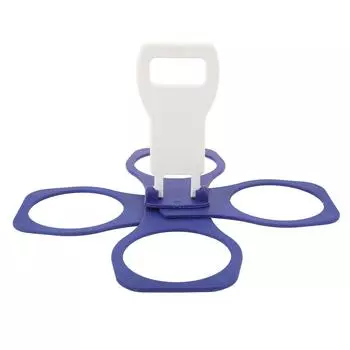 Держатель для напитков 4 отверстия складной легкий пластиковый держатель для напитков с ручкой для кофе пива синий синий