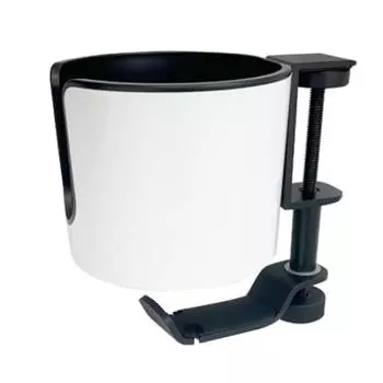 Держатель для напитков Настольный зажим Держатель для стакана Держатель для чашки для стола с крючком для хранения Подставка для наушников Стильный Простой Поворотный крючок Белый 2-в-1