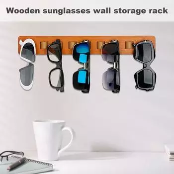 Держатель для настенных очков, подвесной держатель для солнцезащитных очков, органайзер для хранения, бамбуковый органайзер для солнцезащитных очков, деревянные очки