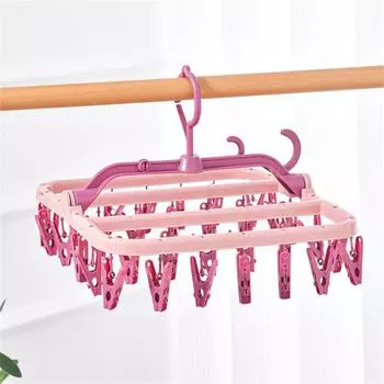 Держатель для носков с зажимом, ветрозащитный, утолщенный материал, прочный, простой стиль, приспособления для сушки одежды, вешалка для одежды с несколькими зажимами, складная