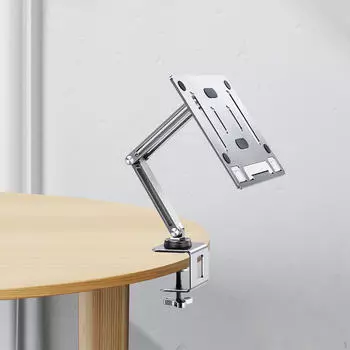 Держатель для ноутбука и планшета, настольное крепление, регулируемый кронштейн с С-образным зажимом, простая установка для изучения кулинарии Grey 3 Arms