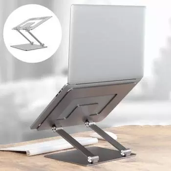 Держатель для ноутбука из алюминиевого сплава. Складная подставка для ноутбука. Регулируемый угол высоты. Нескользящая портативная настольная подставка для планшетного компьютера. Аксессуары для ПК. серебряный