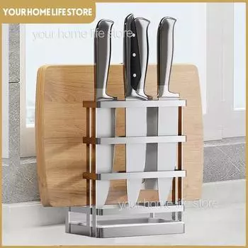 держатель для ножей держатель для ножей из нержавеющей стали 304 с поддоном для сбора жира для кухни над раковиной органайзер для разделочной доски с блоком для ножей