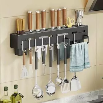 Держатель для ножей из нержавеющей стали, палочки для еды без ударов, трубчатая вставка, нож, кухонная стойка, бытовая многофункциональная стойка для хранения серебряный