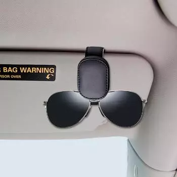 Держатель для очков для солнцезащитного козырька автомобиля, держатель для солнцезащитных очков и зажим для билетной карточки, магнитный держатель для солнцезащитных очков из искусственной кожи для козырька автомобиля United States