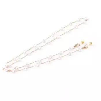 Держатель для очков на цепочке из сплава, модный искусственный жемчуг, солнцезащитные очки, нескользящий держатель для ремешка