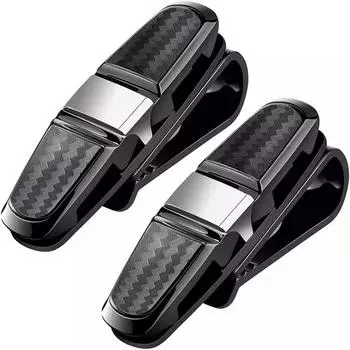 Держатель для очков на солнцезащитный козырек автомобиля, 2 шт., держатель для солнцезащитных очков, вешалка, крепление для очков в автомобиль, двухсторонний зажим чёрный