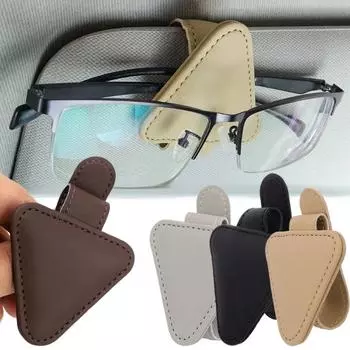Держатель для очков на солнцезащитный козырек автомобиля, универсальный магнитный держатель для солнцезащитных очков, держатель для карт, крепление для салона, кожаный держатель для билетов