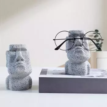 Держатель для очков в виде головы мужчины, резиновая абстрактная мужская подставка для очков в виде бюста, настольный декор, органайзер для очков для домашнего офиса темно-серого