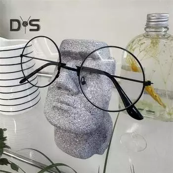 Держатель для очков в виде головы мужчины, резиновая абстрактная мужская подставка для очков в виде бюста, настольный декор, органайзер для очков для домашнего офиса зелёный