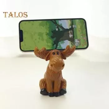 Держатель для очков в виде лося, настольная мини-статуэтка лося из смолы, деревенский держатель для визитных карточек, украшение для домашнего офиса, декор для домика коричневый