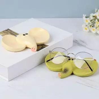 Держатель для очков в виде слона, статуэтки животных из смолы, оправа для очков, подставка для настольного хранения ювелирных изделий для домашнего декора бежевый