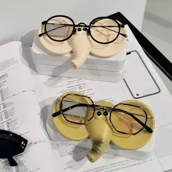 Держатель для очков в виде слона, статуэтки животных из смолы, оправа для очков, подставка для настольного хранения ювелирных изделий бежевый