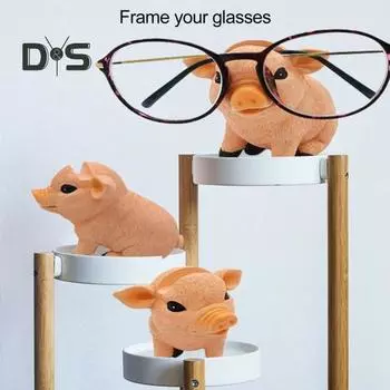 Держатель для очков в виде свиньи, подставка для очков из смолы в виде свиньи, милый держатель для солнцезащитных очков в форме животного для тумбочки, домашнего офиса, стола, декора Pig