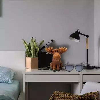 Держатель для очков Yousheng Elk, настольная мини-статуэтка лося из смолы, деревенский держатель для визитных карточек, украшение для домашнего офиса, декор для домика коричневый