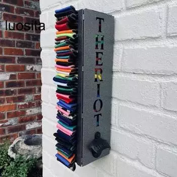 Держатель для охладителя банок, компактный настенный монтаж, прочное крепление, простая установка, удобный держатель для охладителя для напитков чёрный