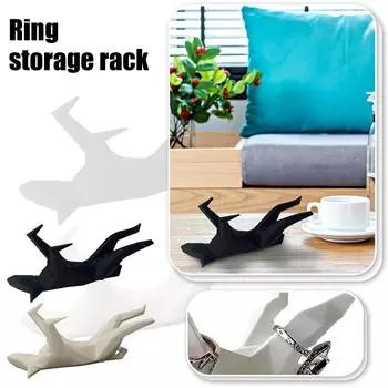 Держатель для ожерелья с кольцом для собак, держатель для кольца для собак, роскошный держатель для кольца для милой собаки, шкатулка для хранения колец и сережек с милыми украшениями в виде животных One Size чёрный