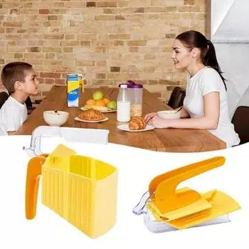 Держатель для пакета молока с ручкой Эргономичная ручка для молочного кувшина для легкого наливания Держатель для коробки сока без бисфенола А для молока Многоразовая стойка для пакета молока жёлтый