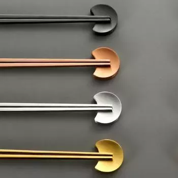 Держатель для палочек для еды из нержавеющей стали в форме луны, подставка для палочек для еды, настольная подставка для посуды для украшения дома серебряный