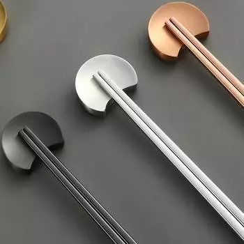 Держатель для палочек для еды из нержавеющей стали в форме луны, подставка для палочек для еды, настольная подставка для посуды для украшения дома серебряный