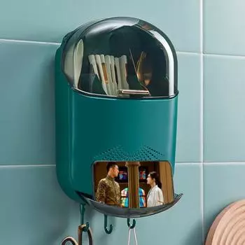 Держатель для палочек для еды Настенный контейнер для вилок и ложек со сливным поддоном Прочный несущий держатель столовых приборов Товары для дома оранжевый