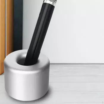 Держатель для перьевой ручки из алюминиевого сплава, настольный карандаш с одним отверстием, элегантное крепление на столешницу серый