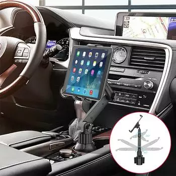 Держатель для планшета, крепление для чашки, регулируемый на 360 градусов держатель для смартфона, автомобильный держатель для наклона на 270 градусов, треугольное основание, держатель для планшета для инструментов внедорожника чёрный