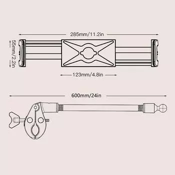 Держатель для планшета Крепление на велосипед Подходит для iPad/телефона 4-13 Для беговой дорожки Peloton, Улучшенное крепление-зажим на гусиной шее для спин-байка