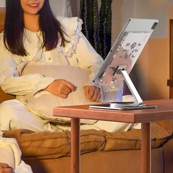 Держатель для планшета Многоугольная подставка Регулируемая силиконовая подставка для планшета с защитой краев и металлическим основанием для розовый