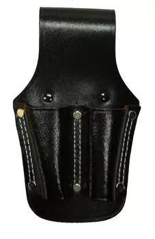 Держатель для плоскогубцев Kozuchi из черной спилковой кожи, 8 дюймов, набор из 2 штук, двойная прострочка, тиснение, SP-G2 чёрный