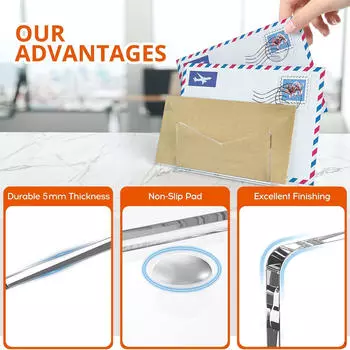 Держатель для почты, настольная стойка для конвертов, акриловое хранилище с крючками, папка для писем, файл для transparent