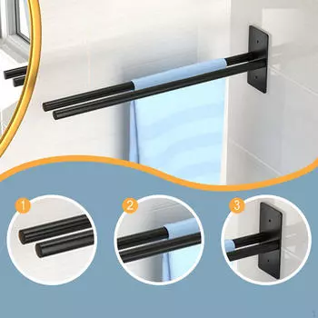 Держатель для полотенец для настенной вешалки для ванной комнаты black