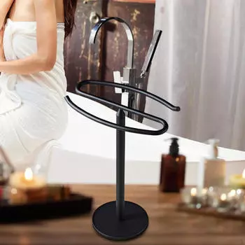 Держатель для полотенец для рук, органайзер для ванной комнаты, Т-образная стойка для столешницы на кухне чёрный