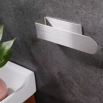 Держатель для полотенец для рук Самоклеящаяся вешалка для полотенец для ванной комнаты Вешалка для полотенец из нержавеющей стали One Size серебряный