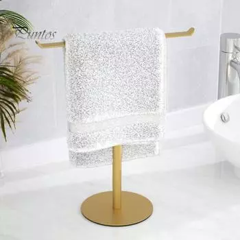 Держатель для полотенец для ванной, простая установка, многоцелевая стойка для ванной комнаты, Т-образная стойка для полотенец с тяжелым основанием серебряный