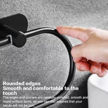 Держатель для полотенец из нержавеющей стали, самоклеящаяся вешалка для полотенец в ванной, черная вешалка для мытья рук, рейка, аксессуары для хранения на кухне