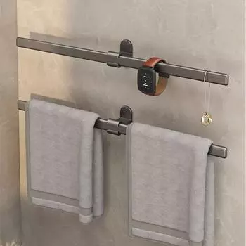Держатель для полотенец Самоклеящаяся вешалка для полотенец в ванной комнате Без сверления Органайзеры для ванной Полки для ванной Умывальник Подставка для ювелирных изделий и часов