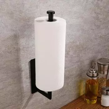 Держатель рулона салфеток Самоклеящийся кухонный инструмент Износостойкая глянцевая поверхность Подставка для держателя полотенец Удобное хранение салфеток Стабильная структура F