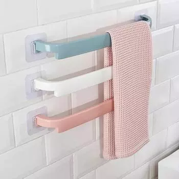 Держатель для полотенец, вешалка для полотенец в ванной, настенный держатель для полотенец, водонепроницаемая самоклеящаяся полка для хранения на кухне белый