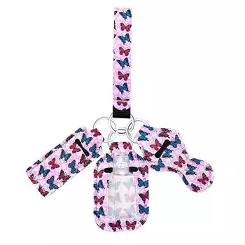 Держатель для помады, акварель, бабочка, неопреновый держатель для губной помады, брелки, чехол для губной помады с зажимом золотой