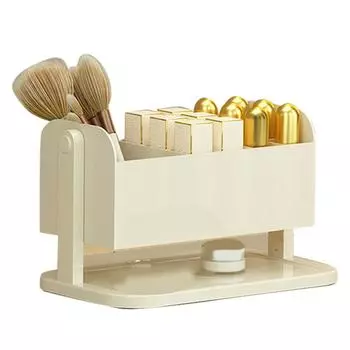 Держатель для помады на столешницу с несколькими отделениями, органайзер для косметики, кисточек для макияжа, карандаша для бровей белый